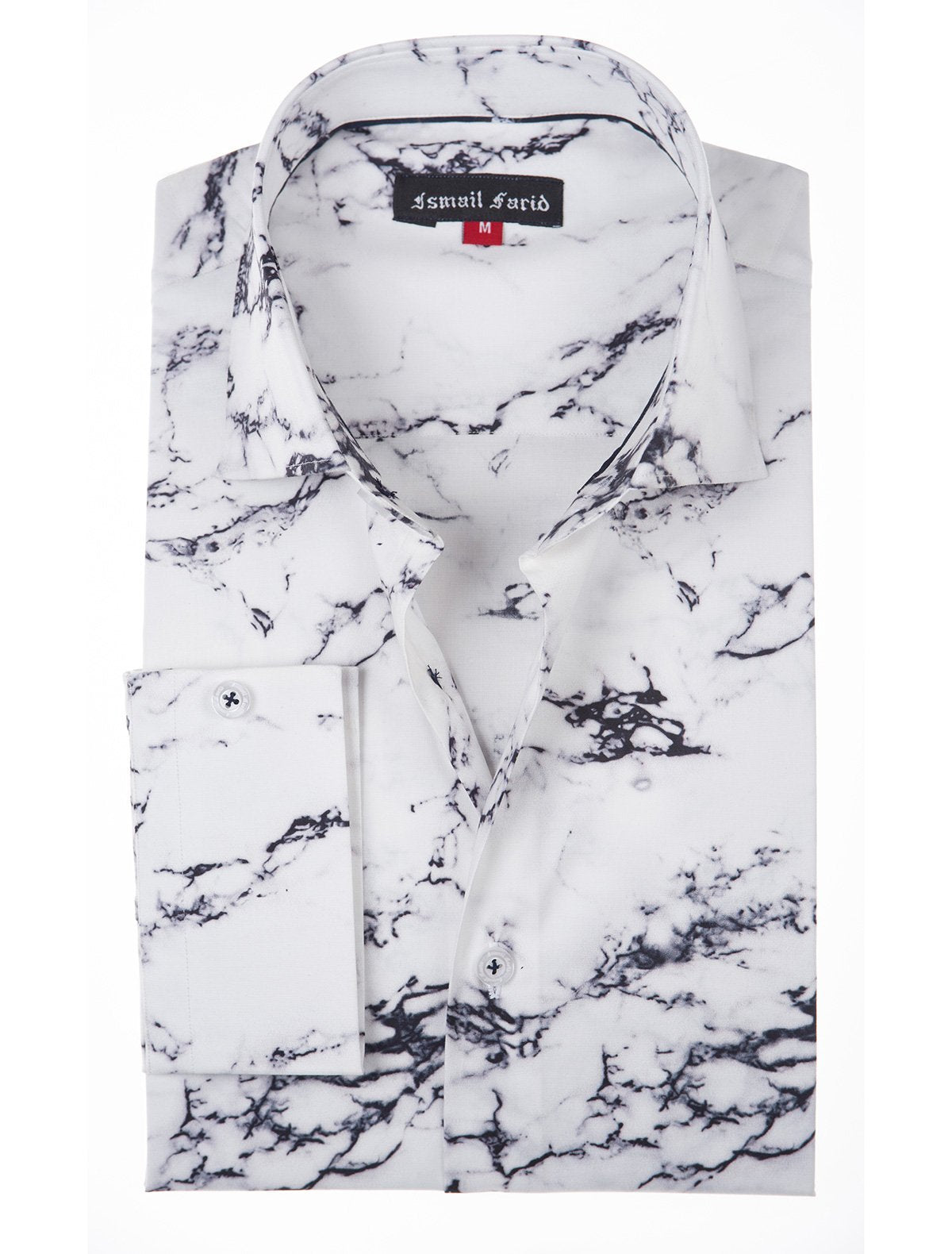 white marble print SHIRT – Ismail Farid Pakistan