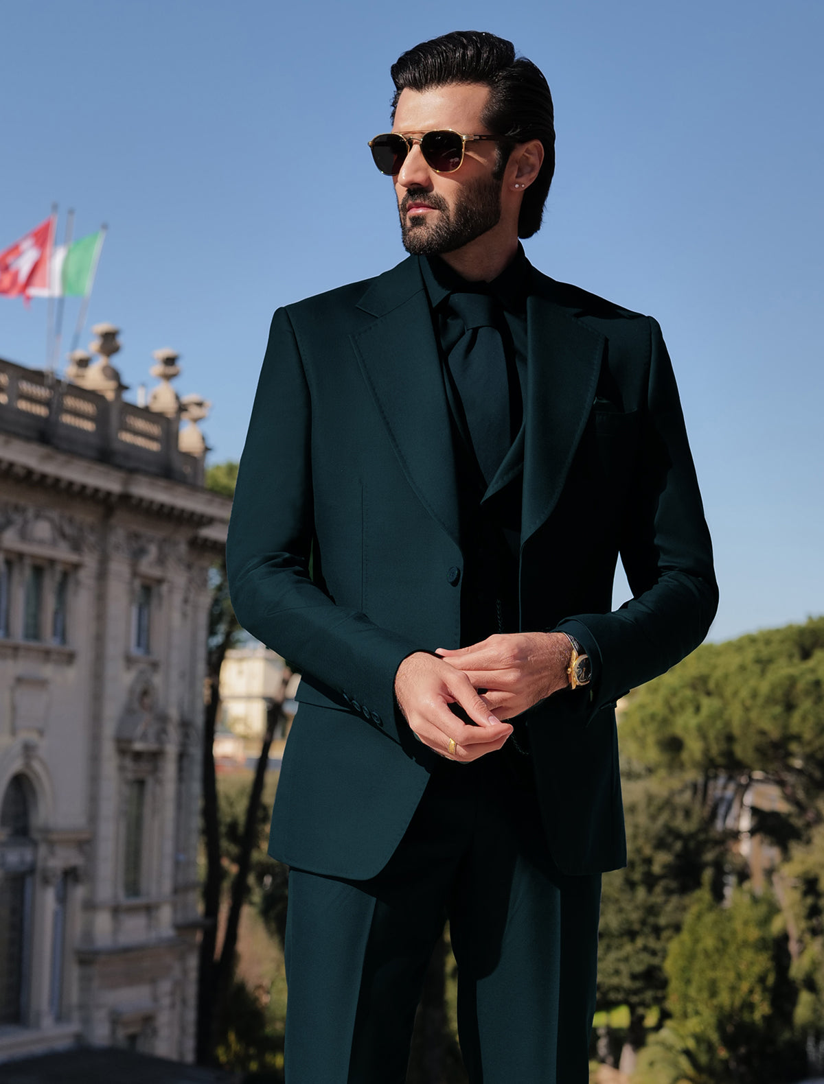 DARK TEAL THREE PIECE SUIT