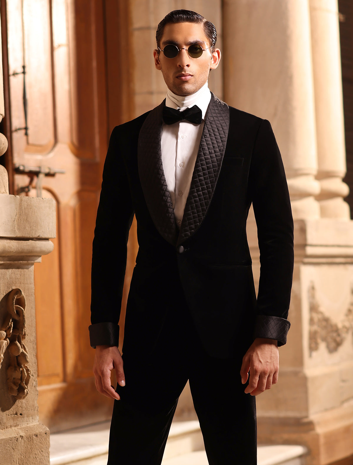 BLACK VELVET TUXEDO JACKET