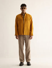 MUSTARD LINEN OVERSHIRT