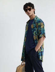 TROPICAL LEAF PRINTED SHIRT