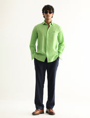 LIME GREEN LINEN SHIRT