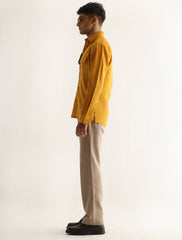 MUSTARD LINEN OVERSHIRT