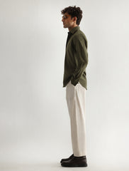 DARK OLIVE LINEN SHIRT