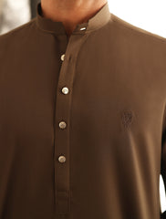 DARK TAN TWILL KURTA PAJAMA