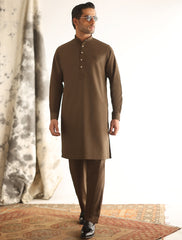 DARK TAN TWILL KURTA PAJAMA