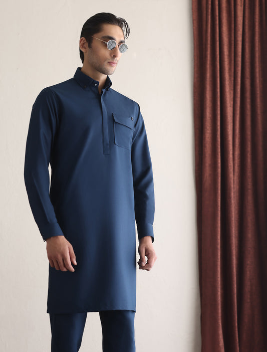 BLUE DESIGNER KURTA PAJAMA