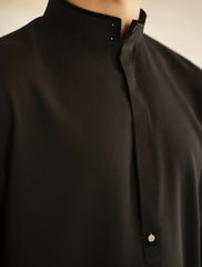 BLACK VELVET DETAILED KURTA PAJAMA