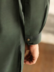 GREEN LOGO DETAILED KURTA PAJAMA