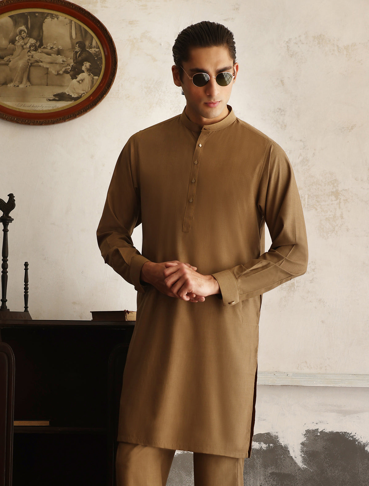 PREMIUM LIGHT FRENCH BEIGE KURTA PAJAMA