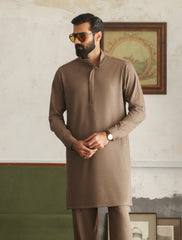 TAUPE-CRINKLED KURTA PAJAMA