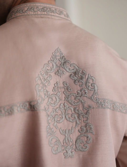 PEACH EMBROIDERED KURTA