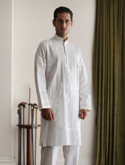 OFF-WHITE EMBROIDERED KURTA