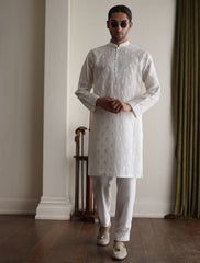 OFF-WHITE HEAVY EMBROIDERED KURTA