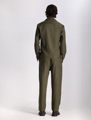 GREEN LINEN JOG PANT