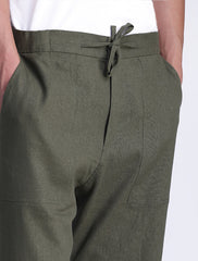 GREEN LINEN JOG PANT