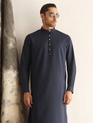 BLUE MANDARIN COLLAR KAMEEZ SHALWAR