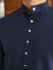 BLUE MANDARIN COLLAR KAMEEZ SHALWAR