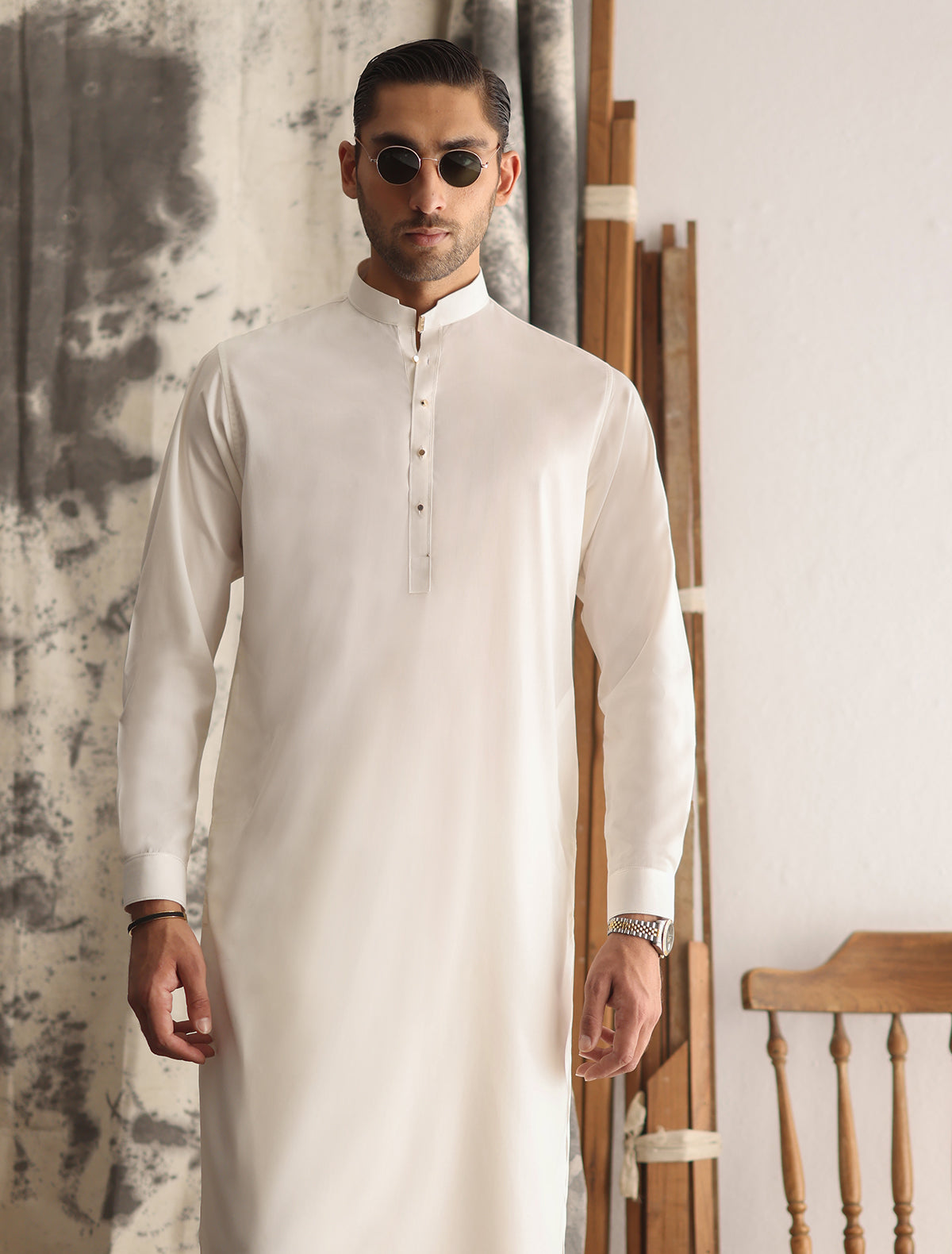 PREMIUM CREAM FABRIC KAMEEZ SHALWAR