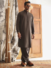 BROWN OXFORD PIN-POINT KAMEEZ SHALWAR