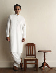 OFF-WHITE CRUSH FABRIC KAMEEZ SHALWAR