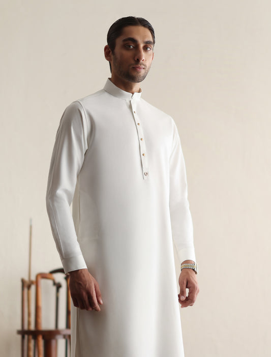 OFF-WHITE COTTON KAMEEZ SHALWAR