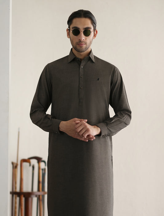 TAUPE TEXTURED KAMEEZ SHALWAR