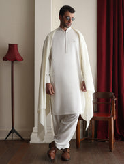 OFF-WHITE KAMEEZ SHALWAR