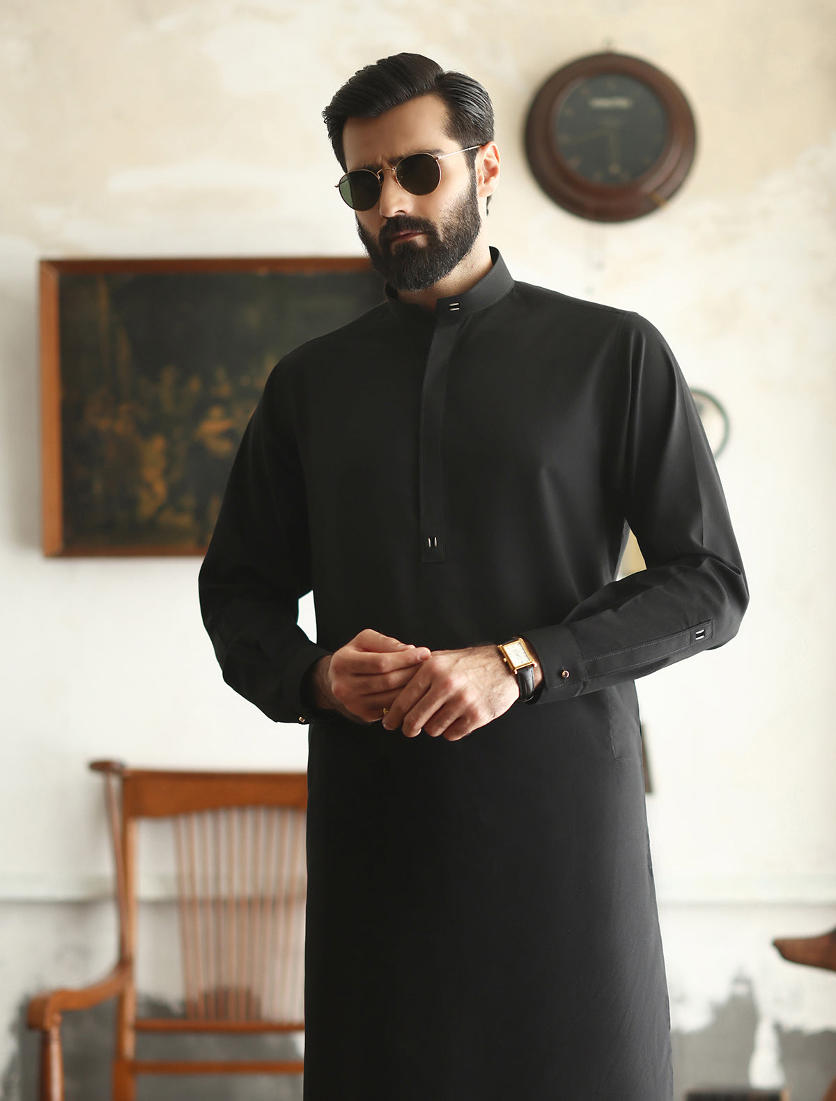 MID NIGHT BLACK KAMEEZ SHALWAR