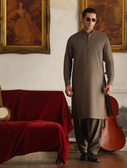 PREMIUM TEXTURED WEAVE TAUPE KAMEEZ SHALWAR