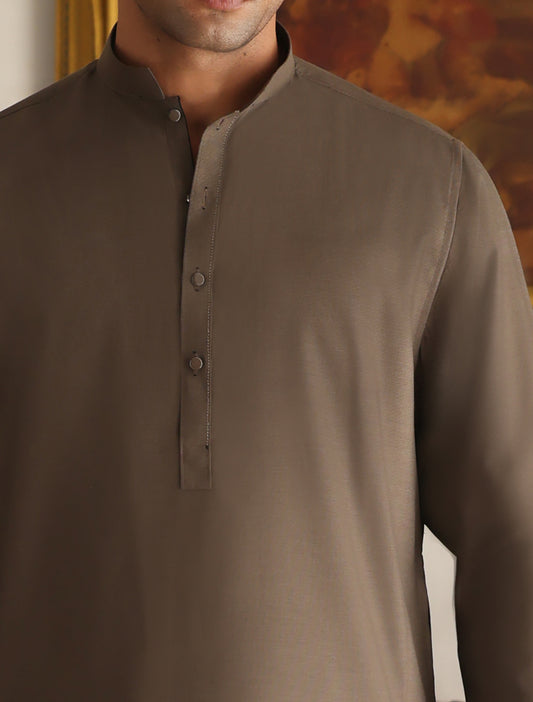 PREMIUM TEXTURED WEAVE TAUPE KAMEEZ SHALWAR