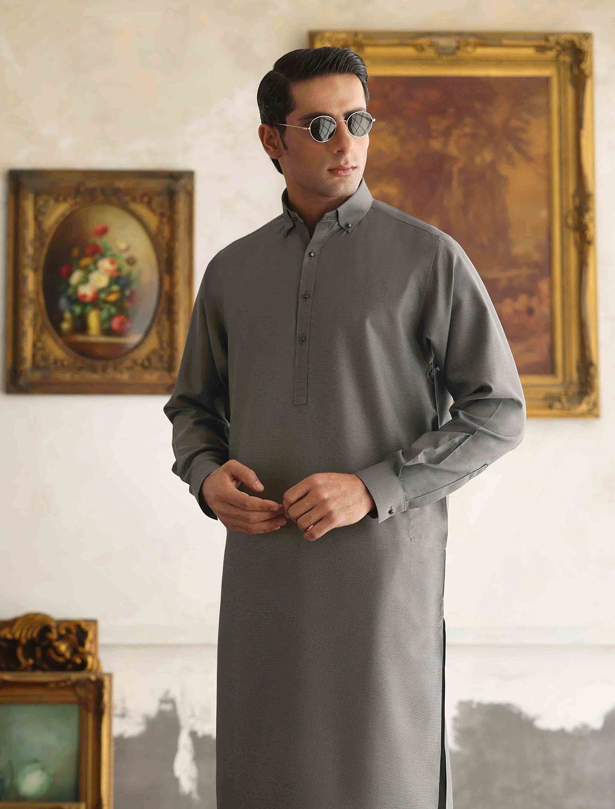 SEAL GRAY KAMEEZ SHALWAR