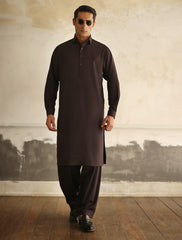 BURGUNDY TWILL KAMEEZ SHALWAR