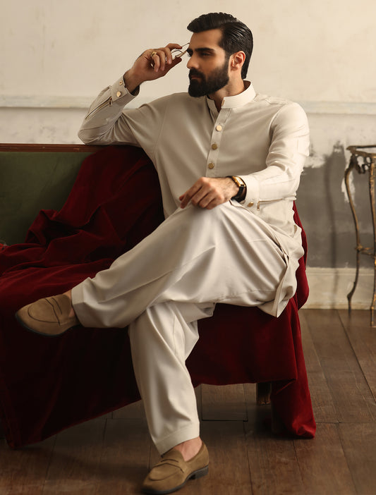 IVORY – GOLD DETAILED LIMITED EDITION KAMEEZ SHALWAR