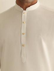 OFF-WHITE OXFORD LOGO EMBELLISHED KAMEEZ SHALWAR