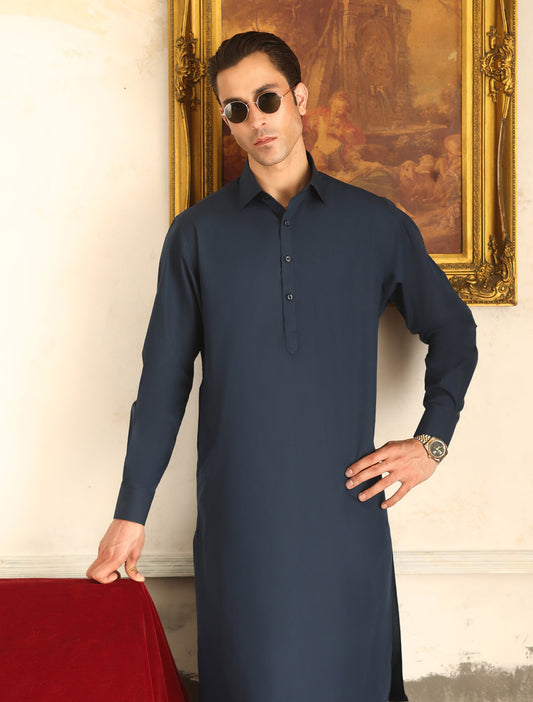 BLUE PREMIUM COTTON KAMEEZ SHALWAR