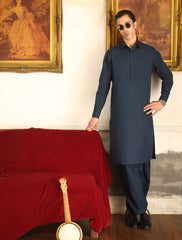 BLUE PREMIUM COTTON KAMEEZ SHALWAR