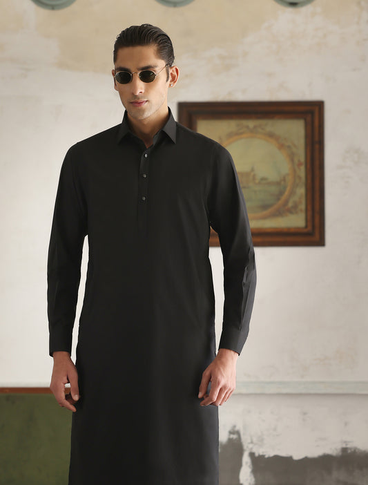 BLACK PREMIUM COTTON KAMEEZ SHALWAR