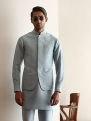 Light blue intricate embroidered waistcoat