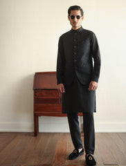 Black jacquard waistcoat