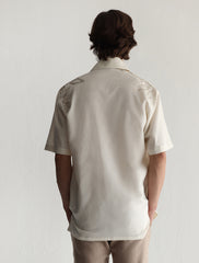 CREAM EMBROIDERED HALF SLEEVE SHIRT