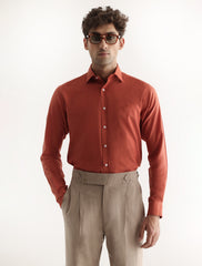 ORANGE COTTON LINEN SHIRT