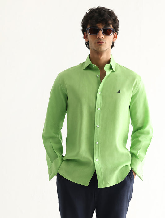 LIME GREEN LINEN SHIRT