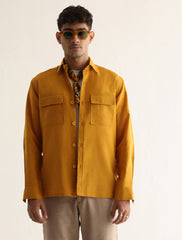 MUSTARD LINEN OVERSHIRT