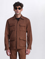 TAN FOUR POCKETS OVERSHIRT