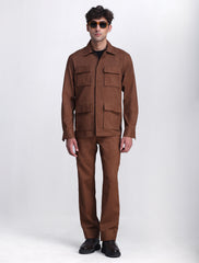 TAN FOUR POCKETS OVERSHIRT