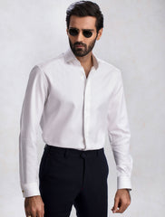 WHITE PREMIUM COTTON FABRIC SHIRT