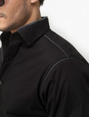 SOLID BLACK DESIGNER SHIRT