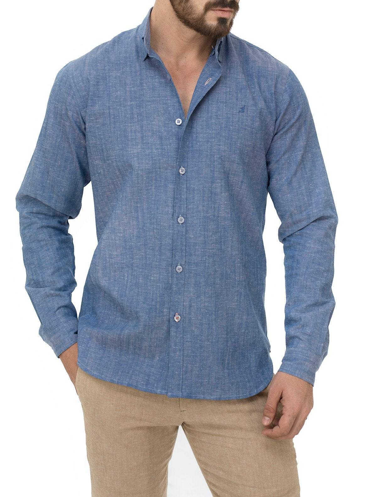 BLUE LINEN SHIRT