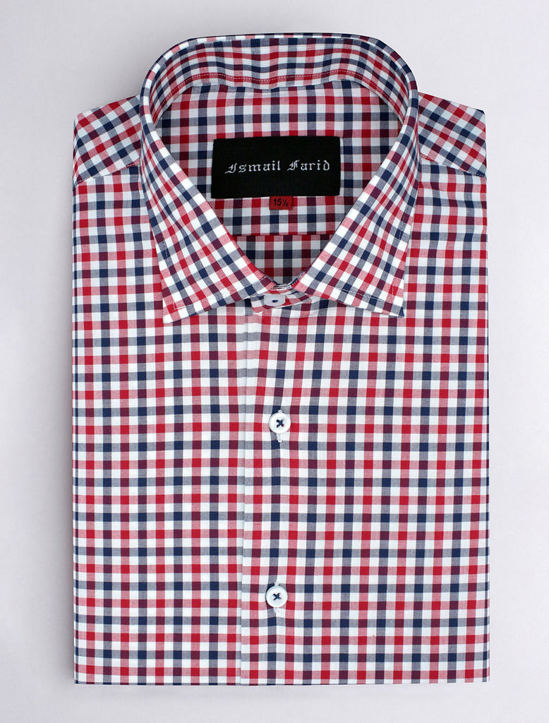 RED AND BLUE CHECKERED SHIRT – Ismail Farid Pakistan